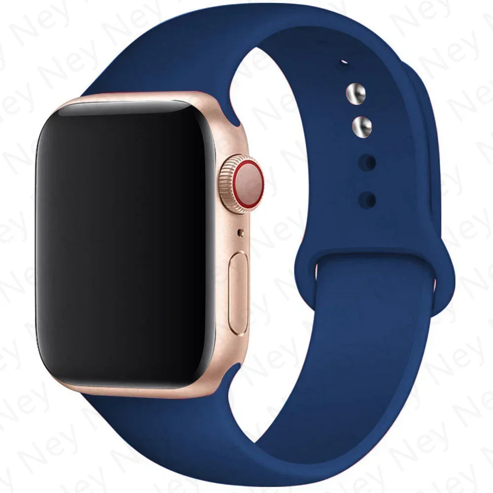 Sport Silicone For Apple Watch Ultra Band 49mm 40mm 44mm 42/38mm Soft rubber Bracelet iWatch series 9 8 7 6 SE 5 41mm 45mm Strap