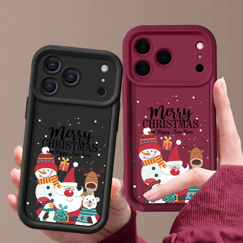 Silicone Christmas Pattern Case For iPhone
