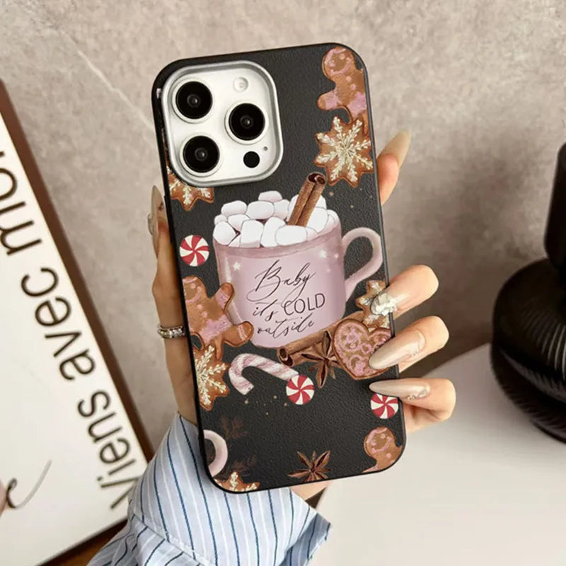 Christmas Winter-Themed Coffee Design Phone Case For iPhone