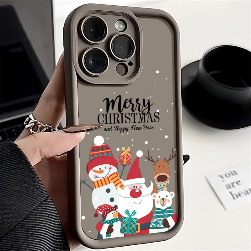 Silicone Christmas Pattern Case For iPhone