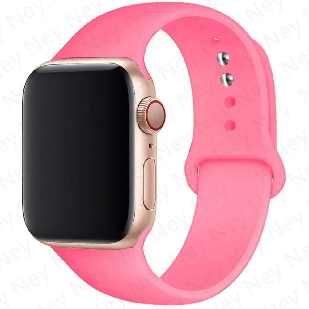 Sport Silicone For Apple Watch Ultra Band 49mm 40mm 44mm 42/38mm Soft rubber Bracelet iWatch series 9 8 7 6 SE 5 41mm 45mm Strap