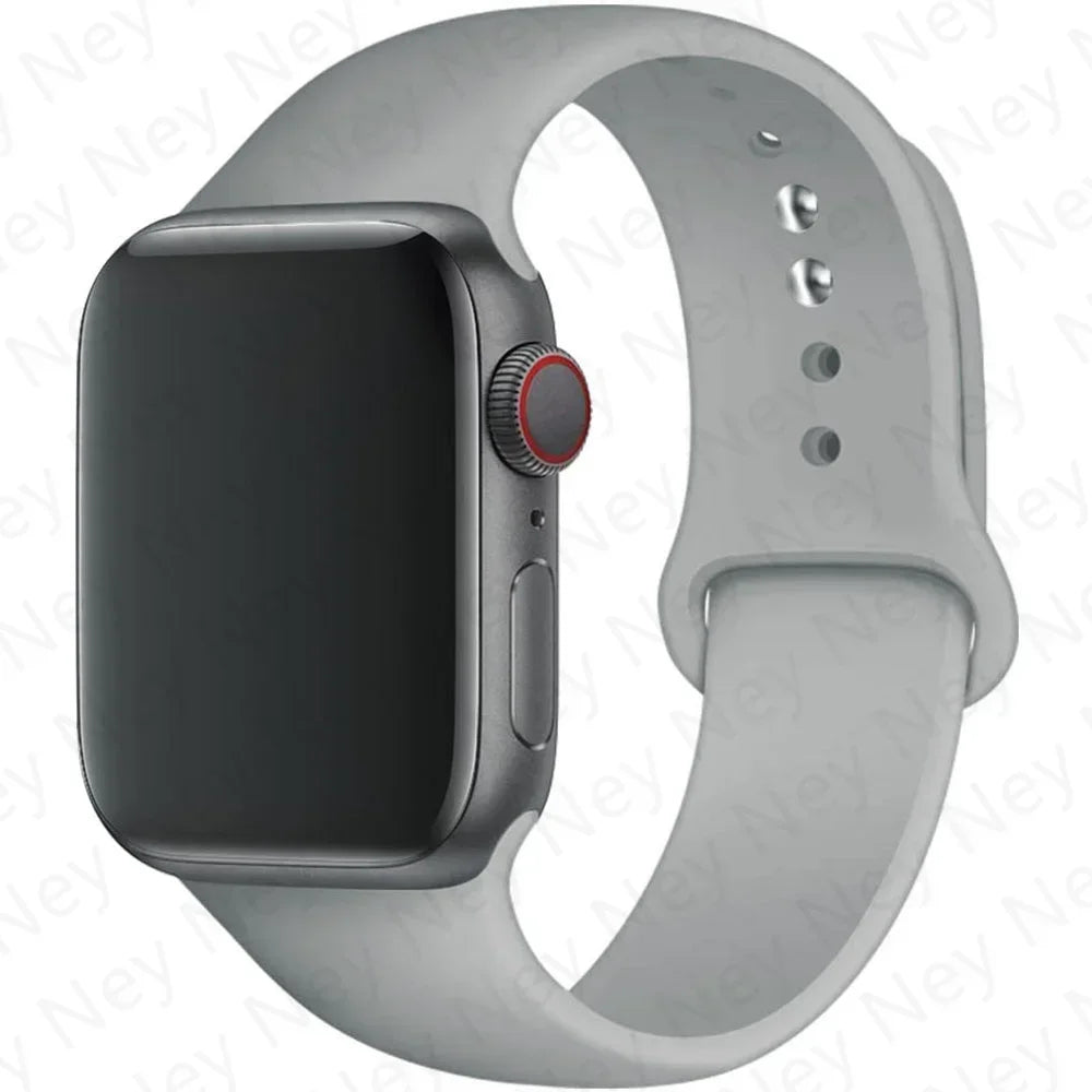 Sport Silicone For Apple Watch Ultra Band 49mm 40mm 44mm 42/38mm Soft rubber Bracelet iWatch series 9 8 7 6 SE 5 41mm 45mm Strap