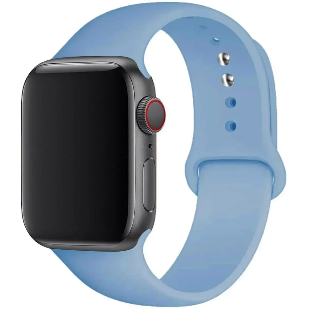 Sport Silicone For Apple Watch Ultra Band 49mm 40mm 44mm 42/38mm Soft rubber Bracelet iWatch series 9 8 7 6 SE 5 41mm 45mm Strap